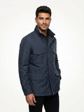 Slim Fit Transitional Jacket-jackets > transitional jackets-Laventaire-Navy Blue-S-Laventaire