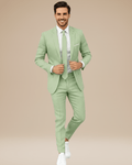 Slim Fit Wedding Suit-suits > slim fit suit-Laventaire-Apple Green-S-Laventaire