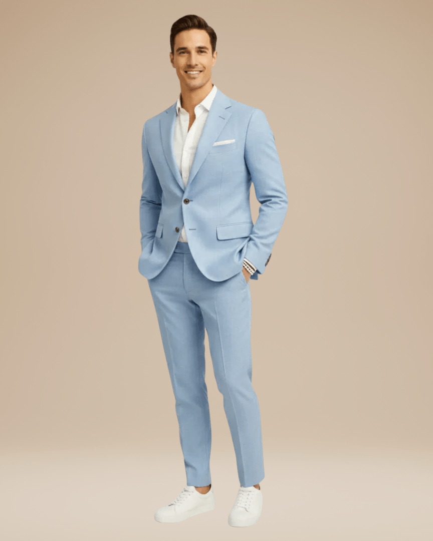 Slim Fit Wedding Suit-suits > slim fit suit-Laventaire-Baby Blue-S-Laventaire