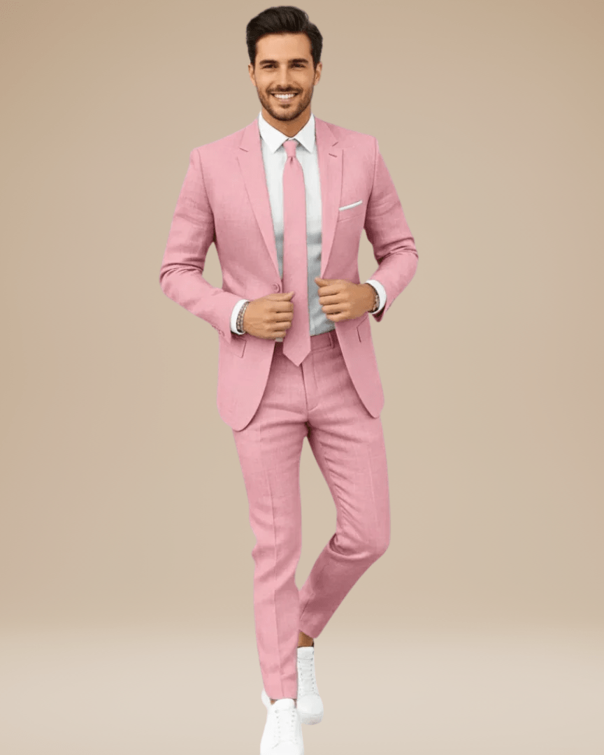 Slim Fit Wedding Suit-suits > slim fit suit-Laventaire-Blush Pink-S-Laventaire