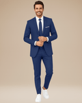 Slim Fit Wedding Suit-suits > slim fit suit-Laventaire-Navy Blue-S-Laventaire