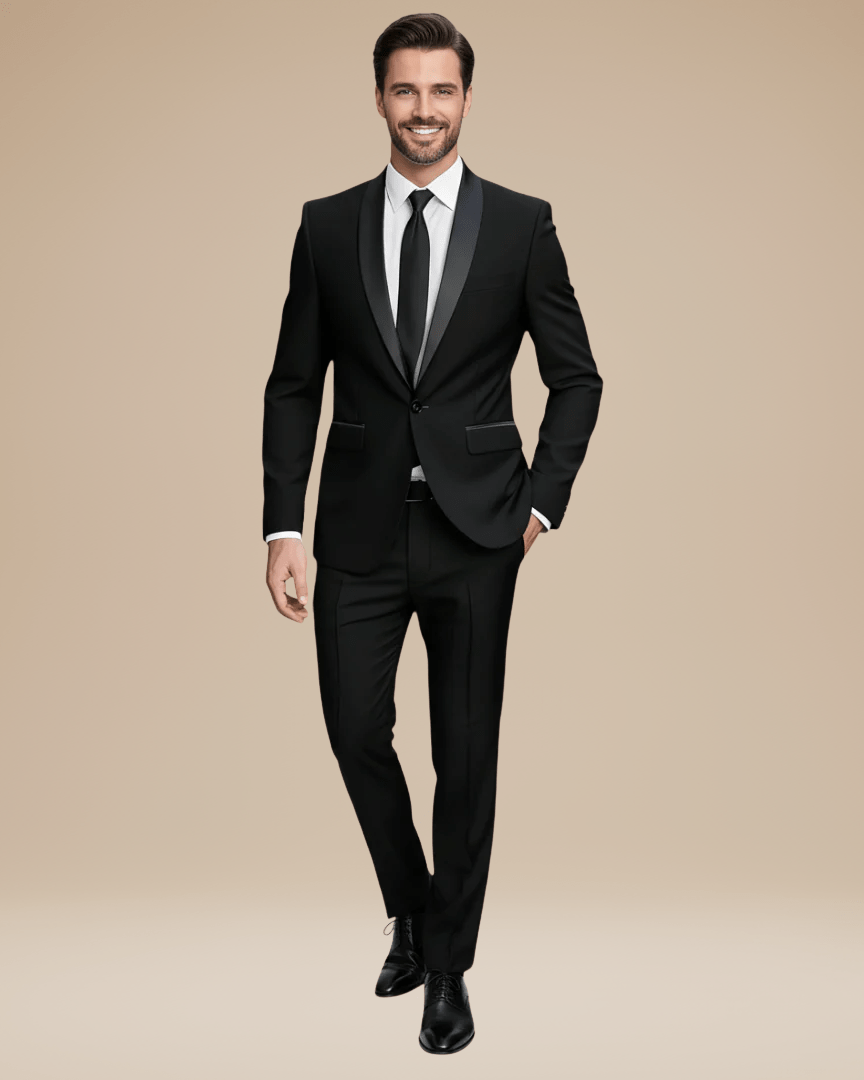 Slim Fit Wedding Suit-suits > wedding suit-Laventaire-Black-S-Laventaire