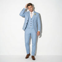 Slim Fit Wedding Suit-suits > wedding suits-Laventaire-Light Blue-M-Laventaire