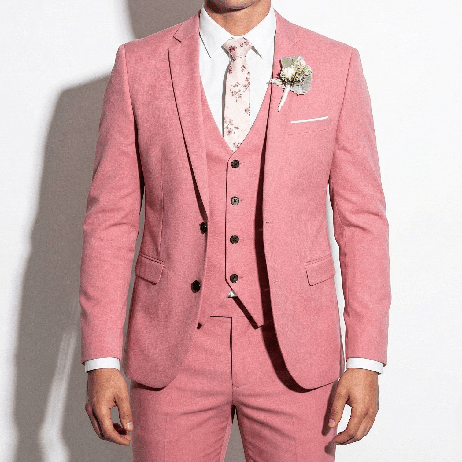 Slim Fit Wedding Suit-suits > wedding suits-Laventaire-Pink-M-Laventaire