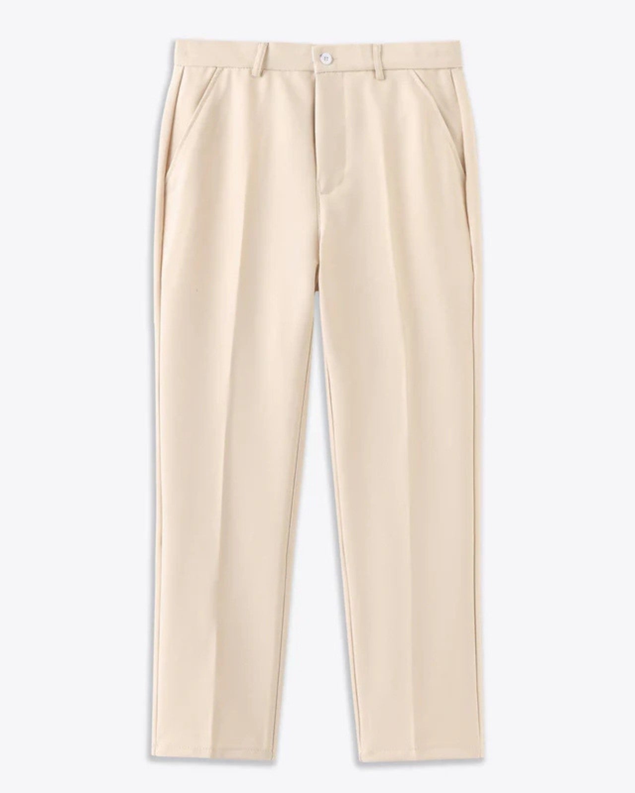 Slim Stretch Trousers-trousers > slim fit trousers-Laventaire-Cream-XS-Laventaire