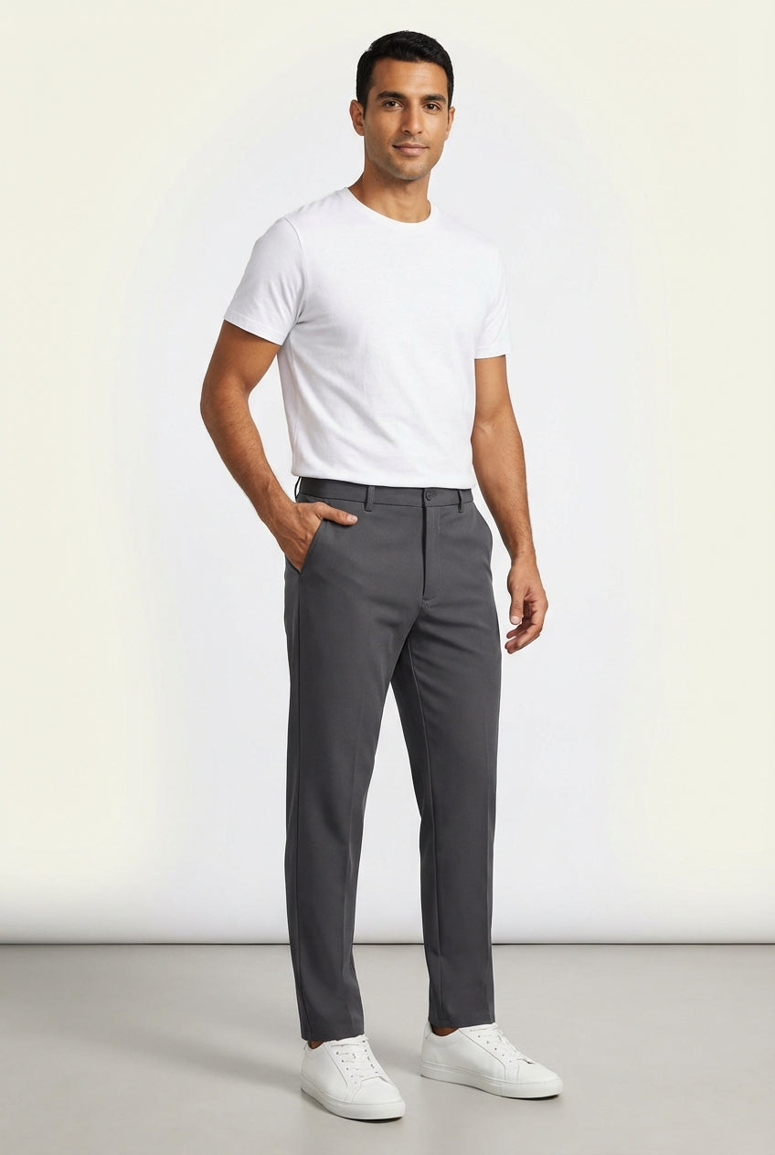 Slim Stretch Trousers-trousers > slim fit trousers-Laventaire-Dark Gray-XS-Laventaire