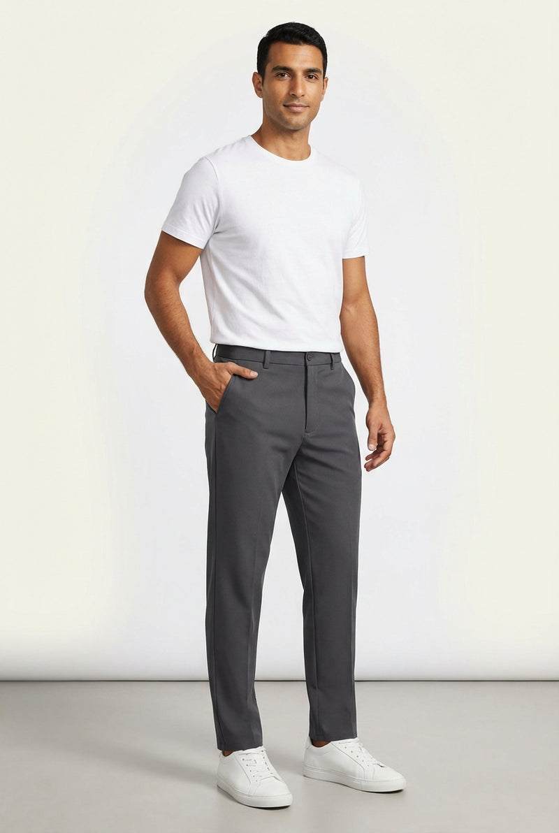 Slim Stretch Trousers-trousers > slim fit trousers-Laventaire-Dark Gray-XS-Laventaire
