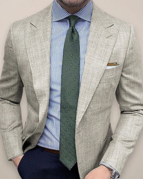 Slim Textured Blazer-blazers > slim fit blazer-Laventaire-Laventaire
