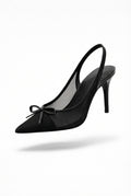 Slingback Heels with Bow-footwear > heels > slingback heels-Laventaire-Laventaire