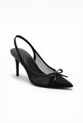 Slingback Heels with Bow-footwear > heels > slingback heels-Laventaire-Black-35-Laventaire