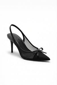 Slingback Heels with Bow-footwear > heels > slingback heels-Laventaire-Black-35-Laventaire