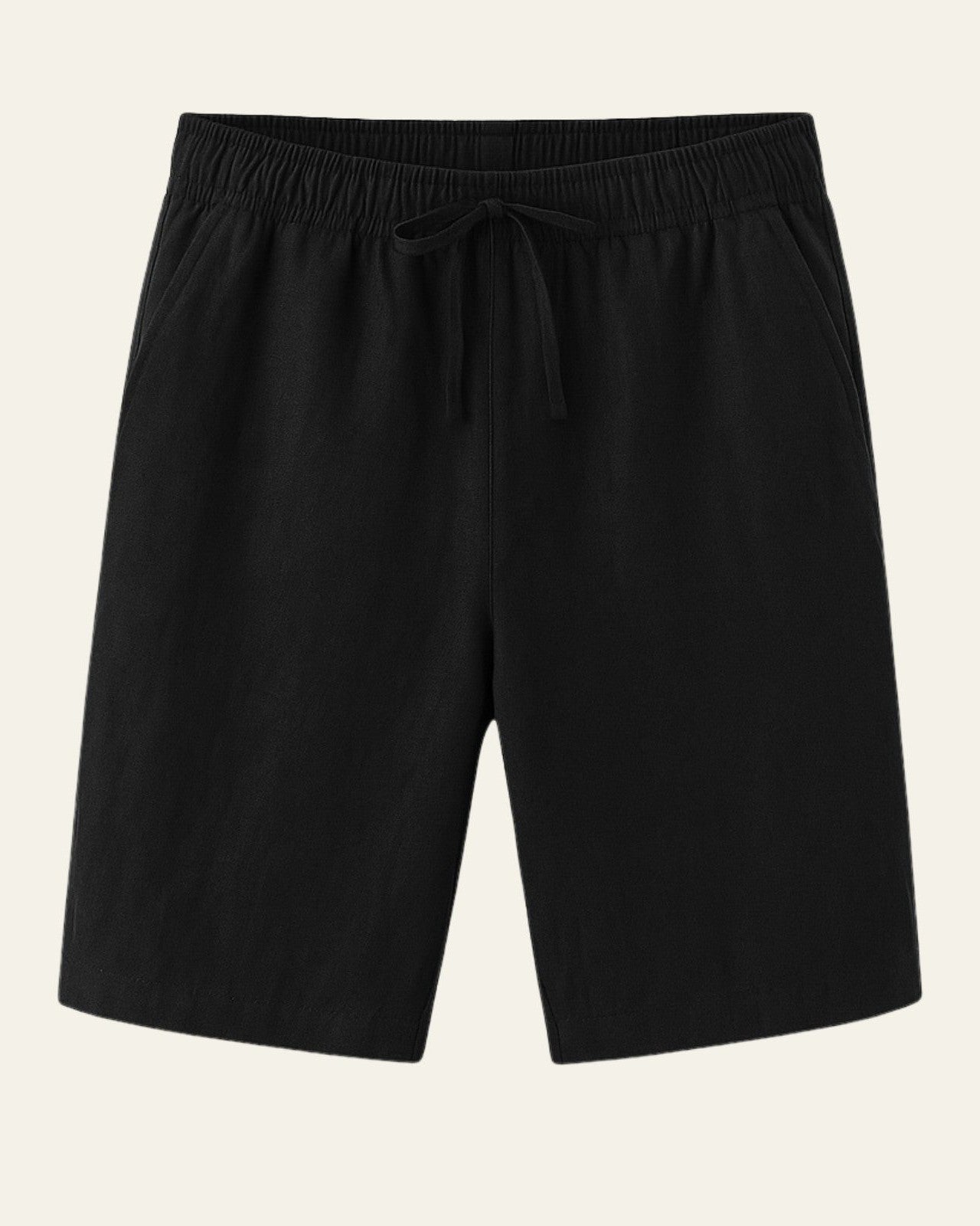 Smart Casual Drawstring Shorts-shorts > casual shorts-Laventaire-Black-S-Laventaire