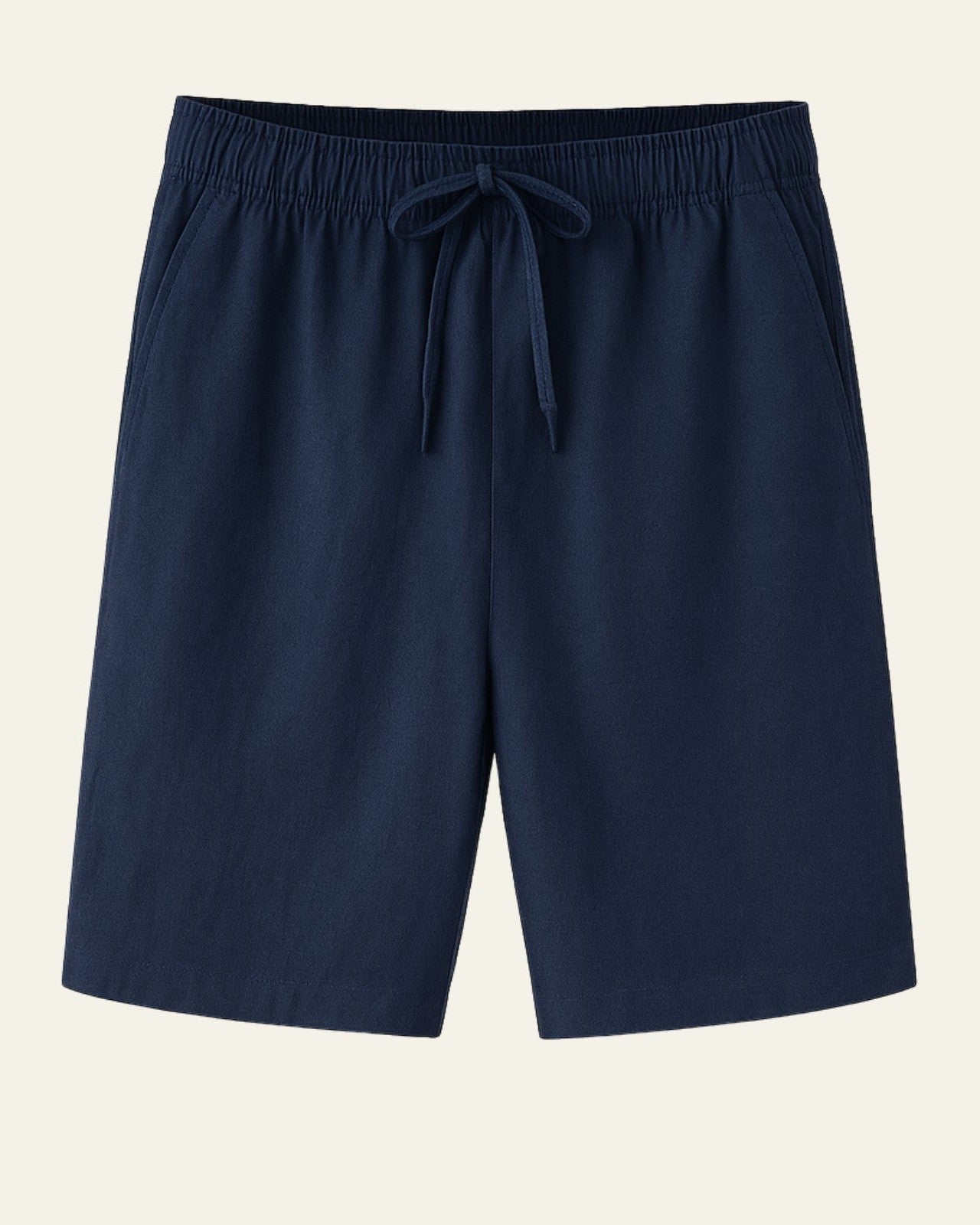 Smart Casual Drawstring Shorts-shorts > casual shorts-Laventaire-Navy Blue-S-Laventaire