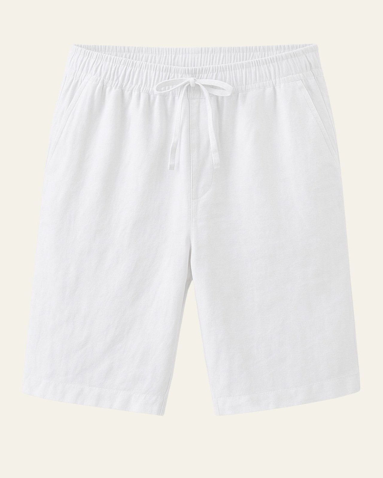 Smart Casual Drawstring Shorts-shorts > casual shorts-Laventaire-White-S-Laventaire