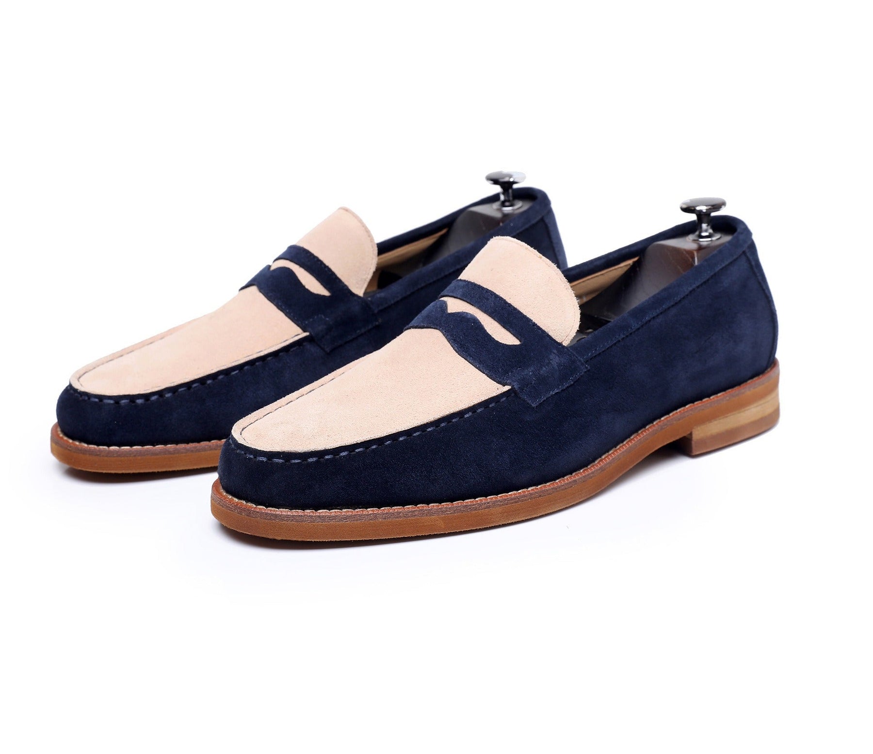 Smart Casual Penny Loafers-footwear > loafers-Laventaire-Navy Blue-38-Laventaire