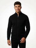 Smart Casual Slim Cardigan-outerwear > cardigan-Laventaire-Black-M-Laventaire