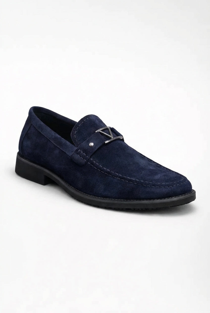 Smart Casual Slip-On Loafers-footwear > loafers-Laventaire-Navy Blue-38-Laventaire