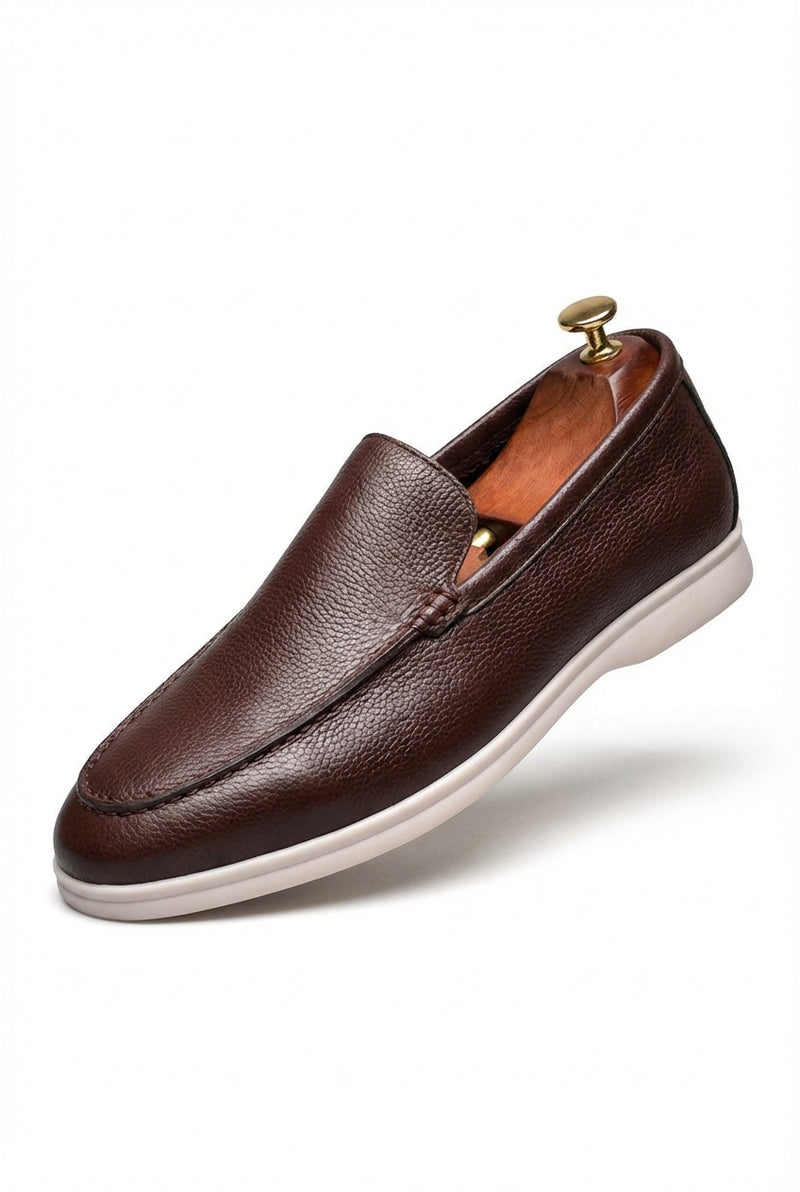 Smart Casual Slip On Loafers-footwear > loafers > slip-on loafers-Laventaire-Brown-38-Laventaire