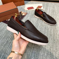Smart Casual Slip On Loafers-footwear > loafers > slip-on loafers-Laventaire-Dark Brown-38-Laventaire