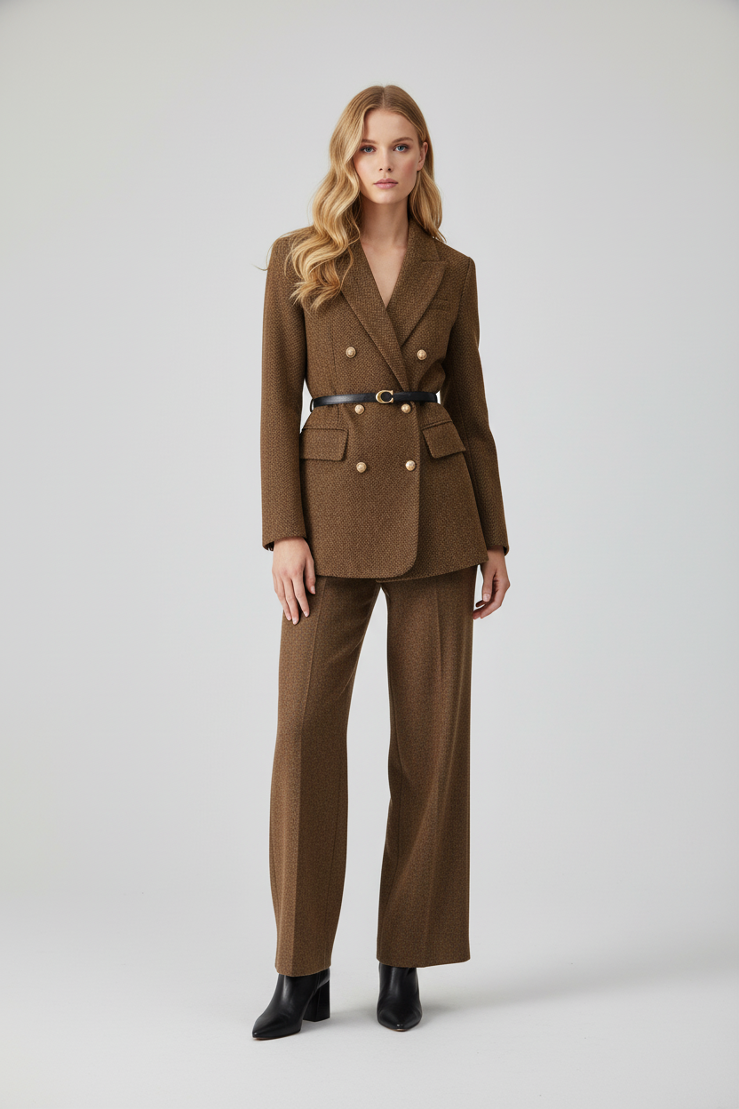 Smart Casual Tailored Blazer-blazers > tailored blazer-Laventaire-Brown-S-Laventaire