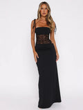 Spaghetti Strap Maxi Dress-dresses > maxi dress-Laventaire-Black-S-Laventaire
