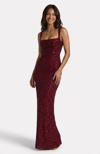 Special Evening Maxi Dress-dresses > maxi dress-Laventaire-Burgundy-XS-Laventaire
