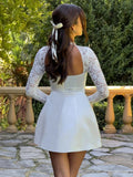 Square Neck Mini Dress-dresses > mini dress-Laventaire-Laventaire