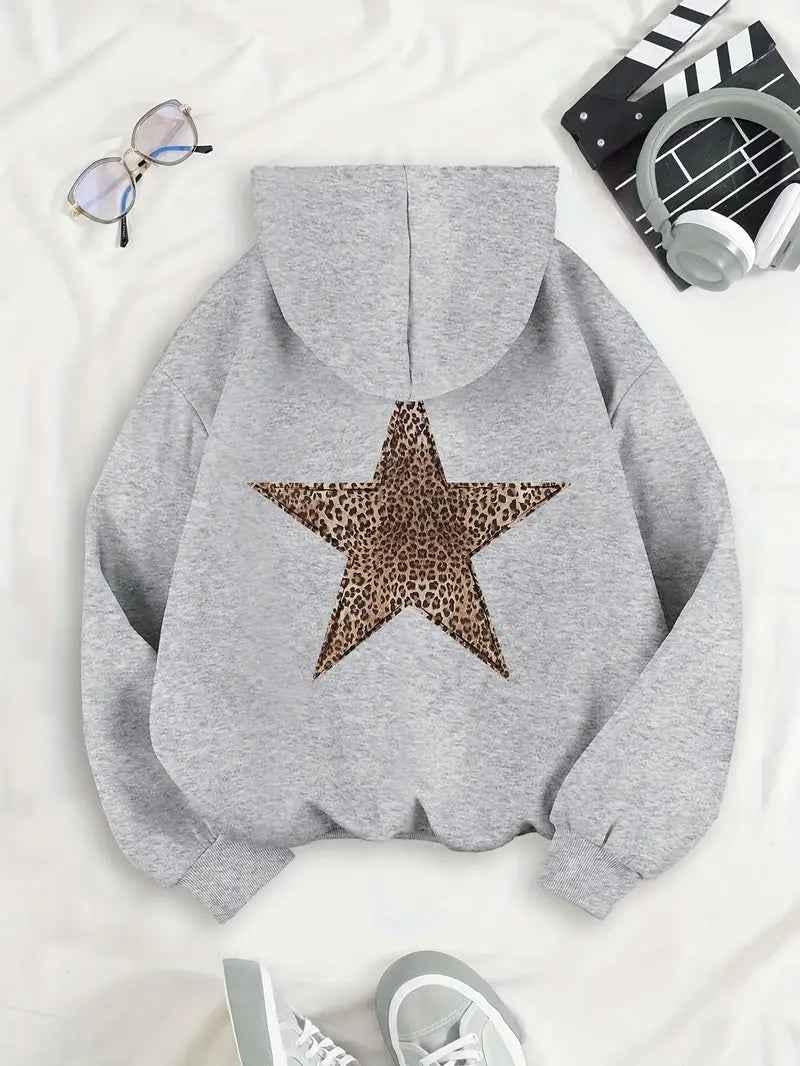 Star Patch Oversized Hoodie-hoodies > oversized hoodie-Laventaire-Laventaire