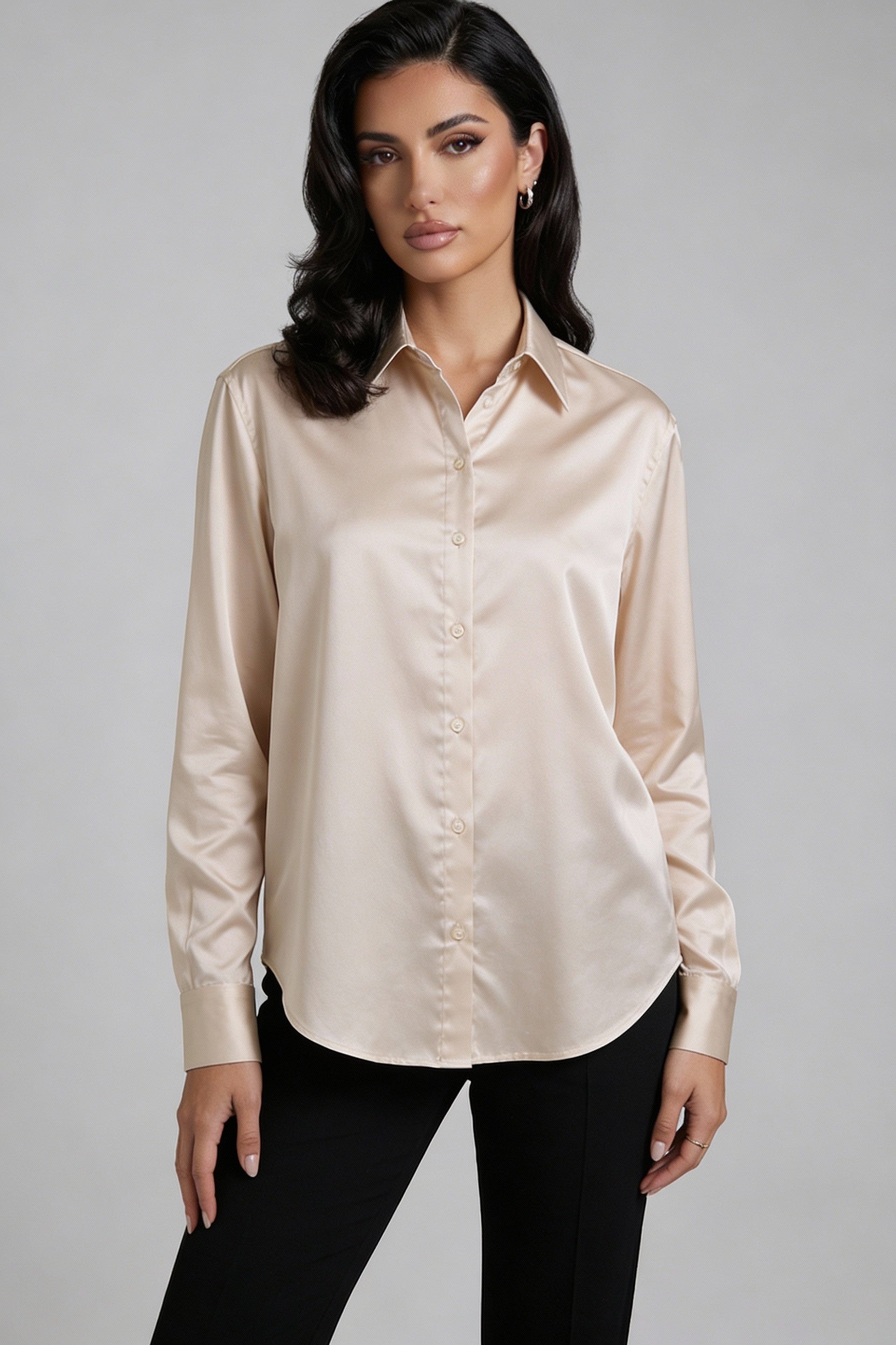 Straight Fit Blouse Top-tops > blouses-Laventaire-Laventaire
