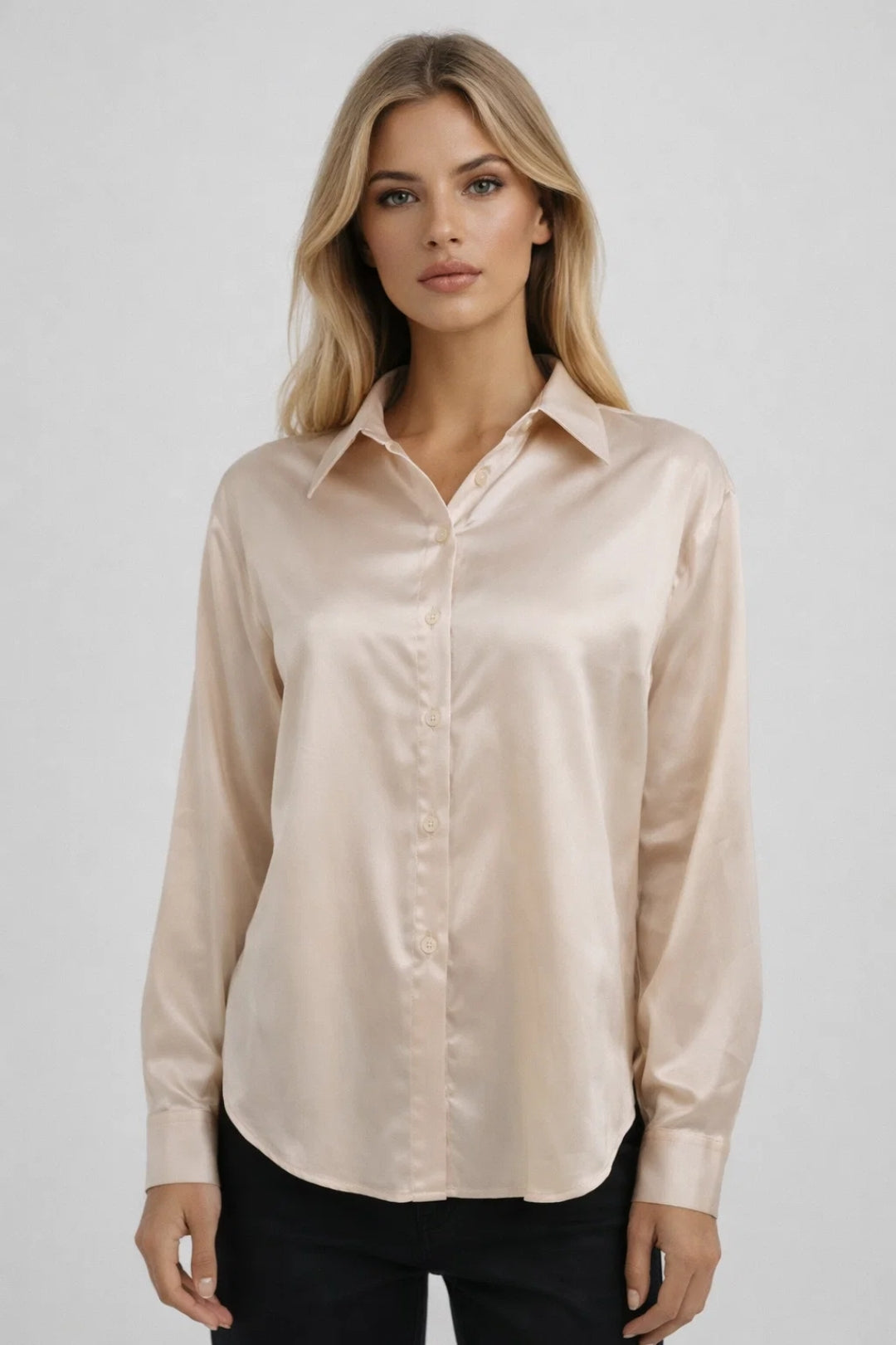Straight Fit Blouse Top-tops > blouses-Laventaire-Laventaire