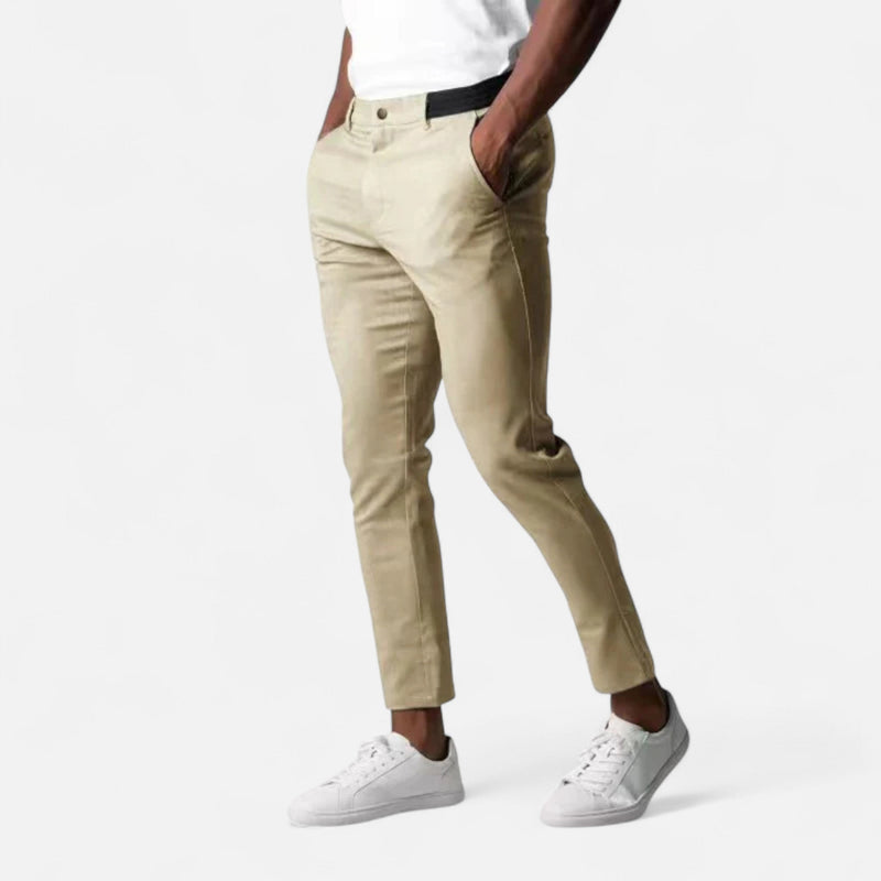 Straight Leg Casual Trousers-trousers > casual trousers > straight leg trousers-Laventaire-Laventaire