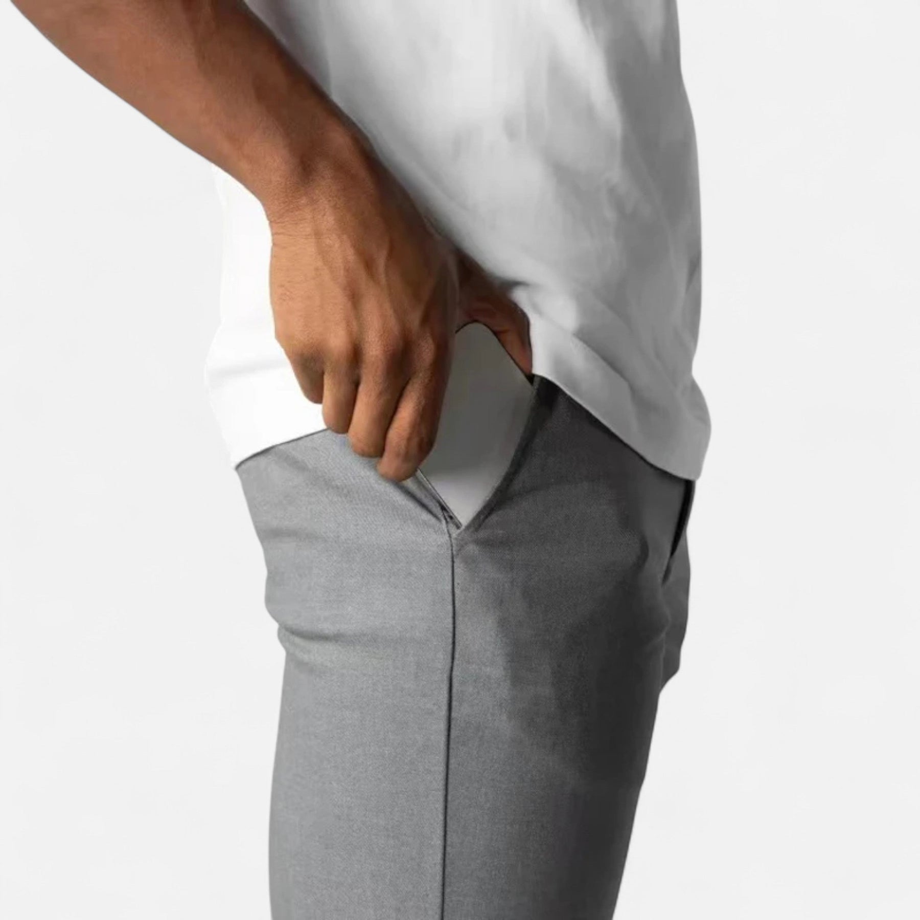 Straight Leg Casual Trousers-trousers > casual trousers > straight leg trousers-Laventaire-Laventaire