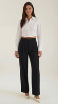 Straight Leg Office Trousers-trousers > office trousers > straight leg office trousers-Laventaire-Laventaire