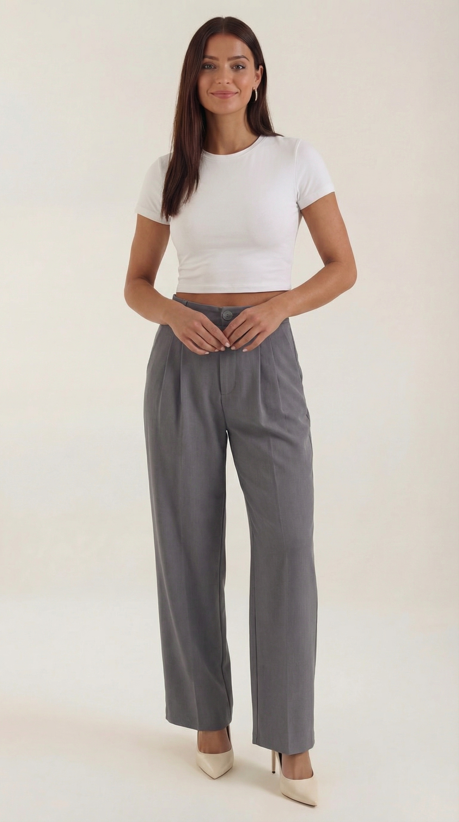 Straight Leg Office Trousers-trousers > office trousers > straight leg office trousers-Laventaire-Gray-XS-Laventaire