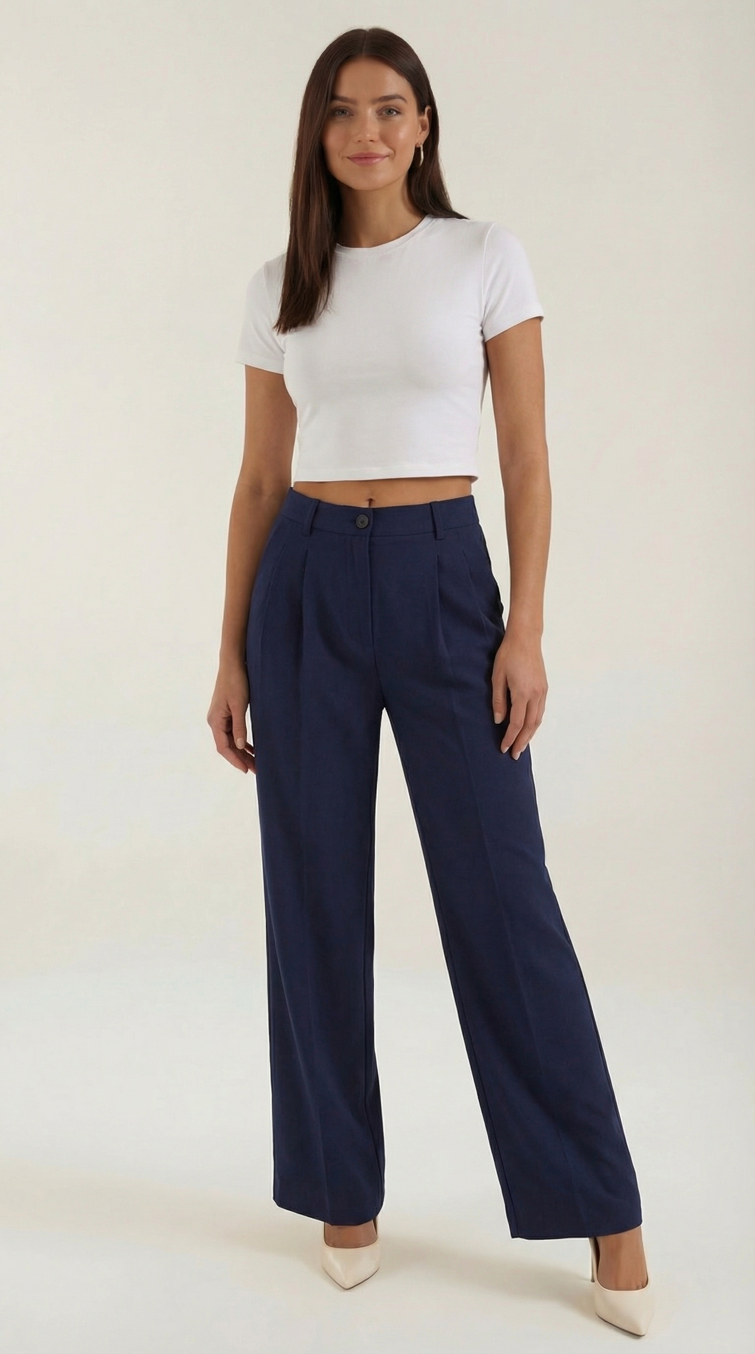 Straight Leg Office Trousers-trousers > office trousers > straight leg office trousers-Laventaire-Navy Blue-XS-Laventaire