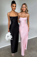 Straight Neckline Maxi Dress-dresses > maxi dress-Laventaire-Laventaire