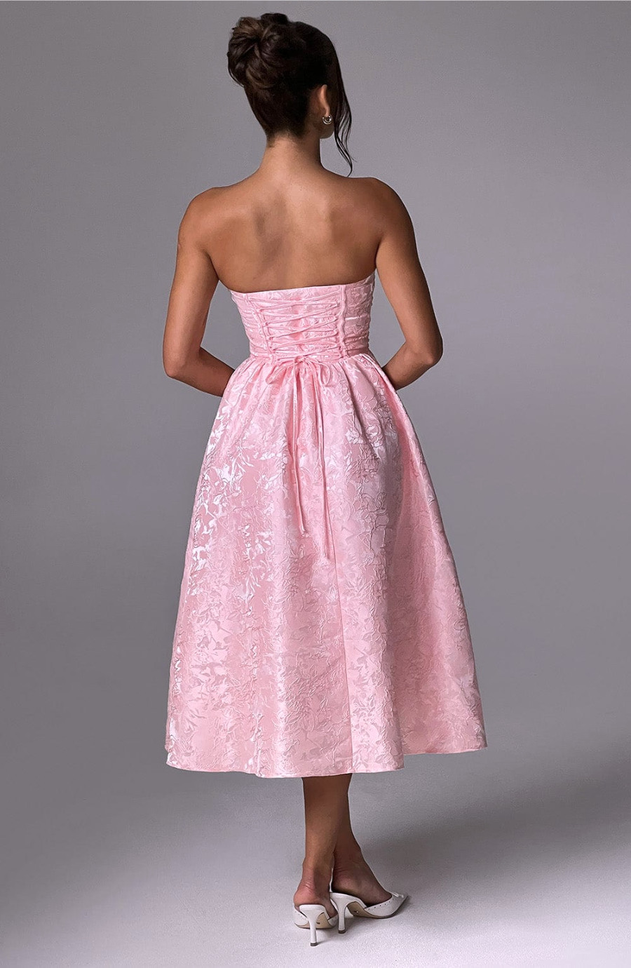 Strapless A-Line Midi Dress-dresses > midi dress-Laventaire-Laventaire