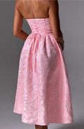 Strapless A-Line Midi Dress-dresses > midi dress-Laventaire-Laventaire