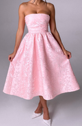 Strapless A-Line Midi Dress-dresses > midi dress-Laventaire-Laventaire