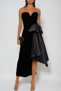 Strapless Black Midi Dress-dresses > maxi dress-Laventaire-Laventaire