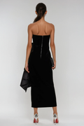 Strapless Black Midi Dress-dresses > maxi dress-Laventaire-Laventaire