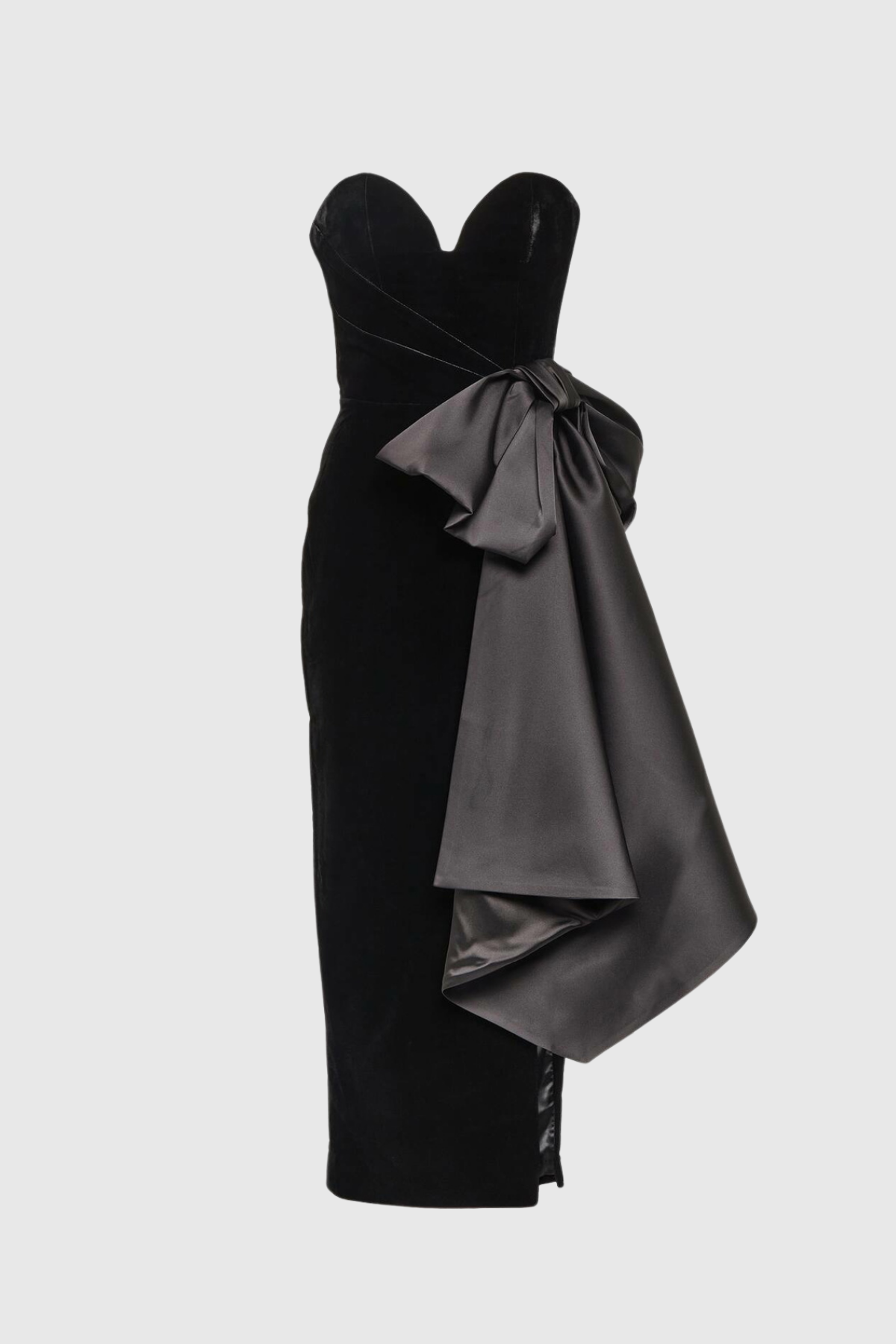 Strapless Black Midi Dress-dresses > maxi dress-Laventaire-Laventaire