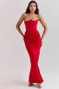 Strapless Bodycon Maxi Dress-dresses > maxi dress-Laventaire-Laventaire