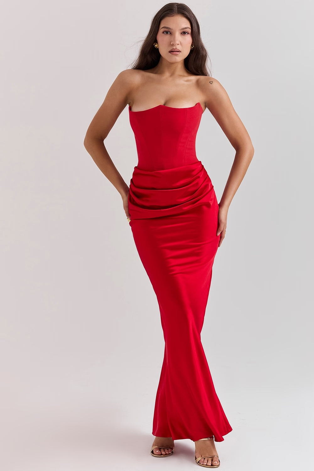 Strapless Bodycon Maxi Dress-dresses > maxi dress-Laventaire-Laventaire