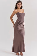 Strapless Bodycon Maxi Dress-dresses > maxi dress-Laventaire-Laventaire