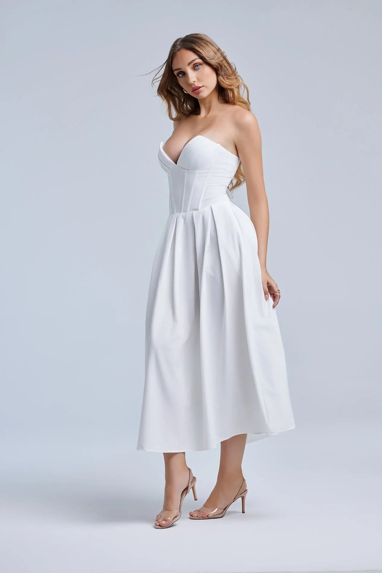 Strapless Evening Gown Dress-dresses > evening dress-Laventaire-Laventaire