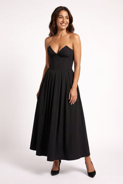 Strapless Evening Gown Dress-dresses > evening dress-Laventaire-Black-XS-Laventaire
