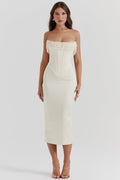 Strapless Evening Midi Dress-dresses > evening dress-Laventaire-Laventaire