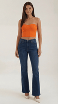 Strapless Fitted Crop Top-tops > crop tops > strapless crop tops-Laventaire-Laventaire