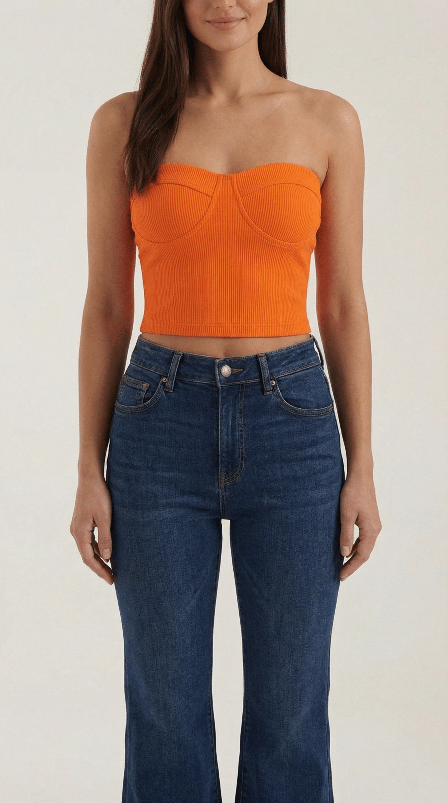 Strapless Fitted Crop Top-tops > crop tops > strapless crop tops-Laventaire-Laventaire